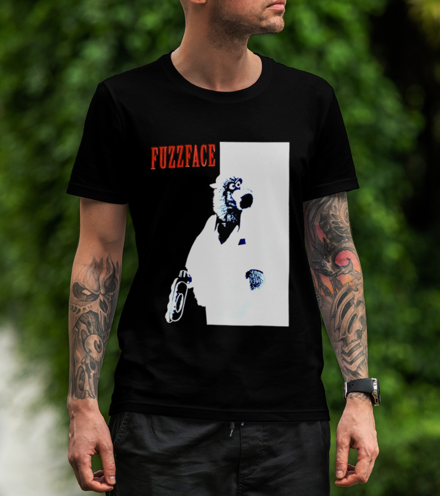 Fuzz Face Muppet Holding Hair Dryer T-Shirt