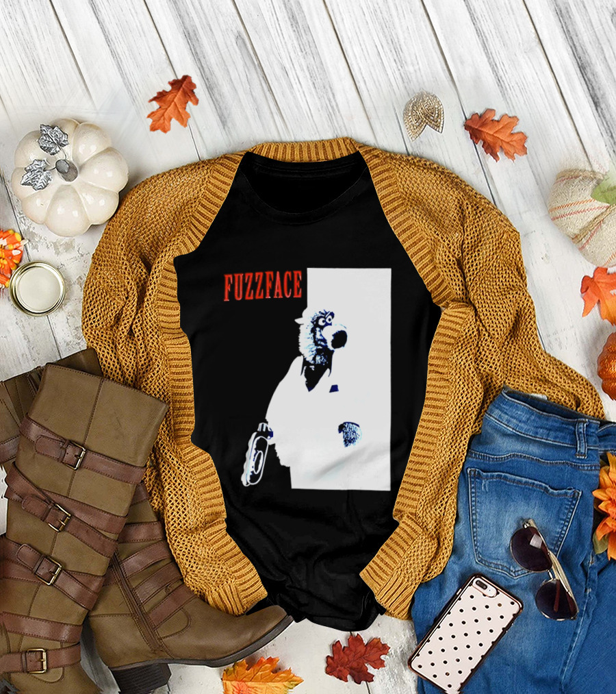 Fuzz Face Muppet Holding Hair Dryer T-Shirt