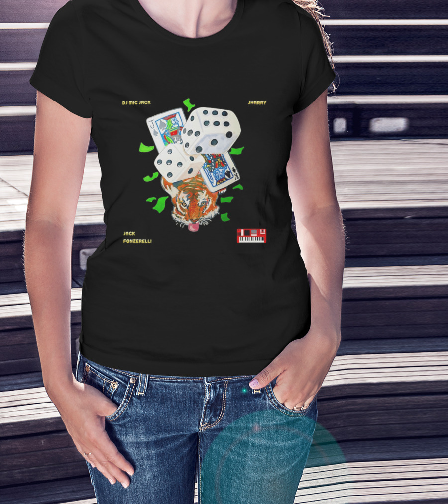 Jack Fonzerelli Volume One DJ Mic Jack JHarry Dice Cards Tiger Keyboard T-Shirt