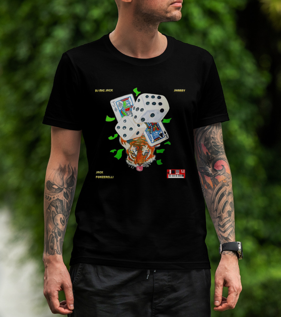 Jack Fonzerelli Volume One DJ Mic Jack JHarry Dice Cards Tiger Keyboard T-Shirt