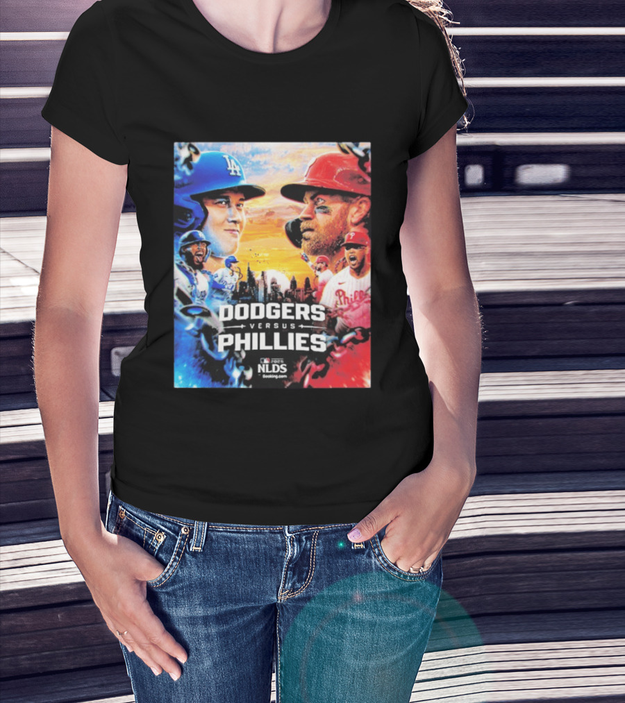 Los Angeles Dodgers Versus Philadelphia Phillies 2025 MLB NLDS Epic Showdown T-Shirt