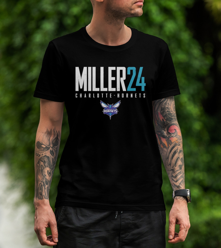 Miller 24 Charlotte Hornets Basketball T-Shirt