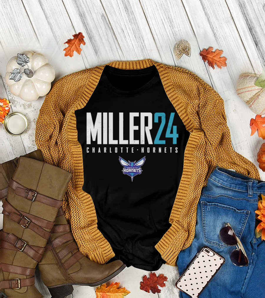 Miller 24 Charlotte Hornets Basketball T-Shirt