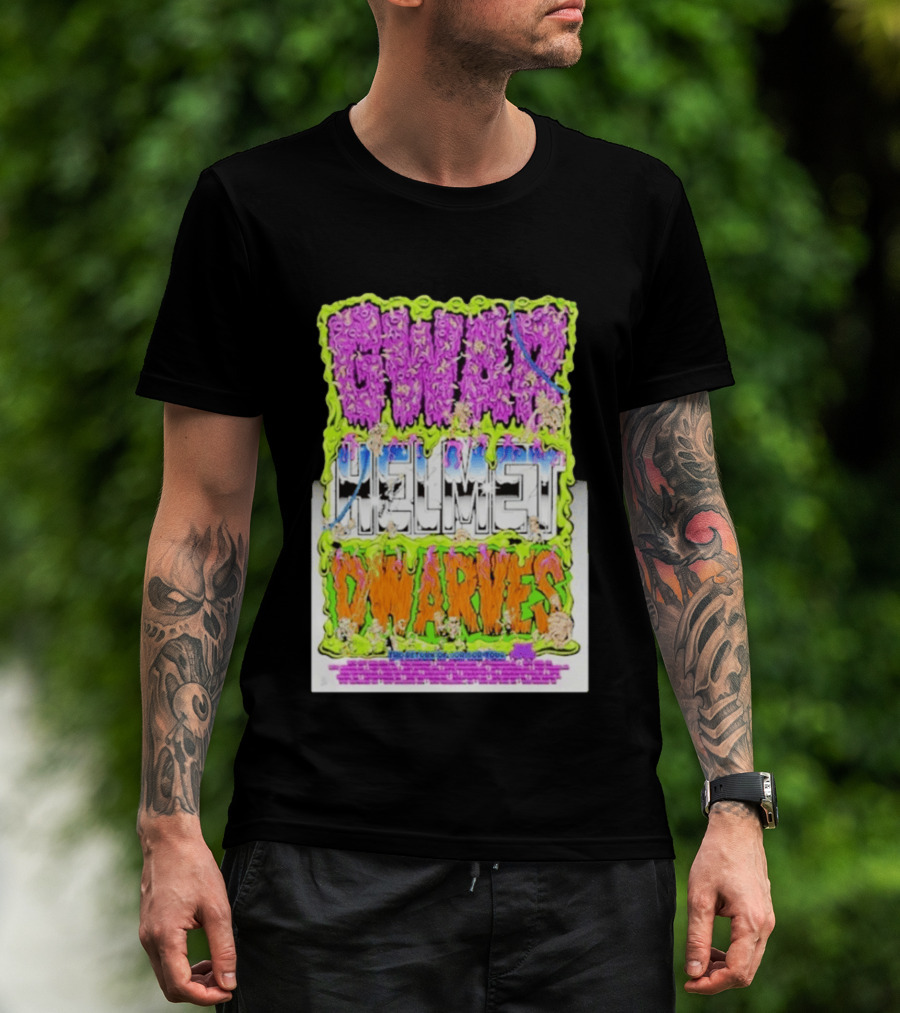 GWAR Helmet Dwarves 2025 Tour Dates And Locations T-Shirt