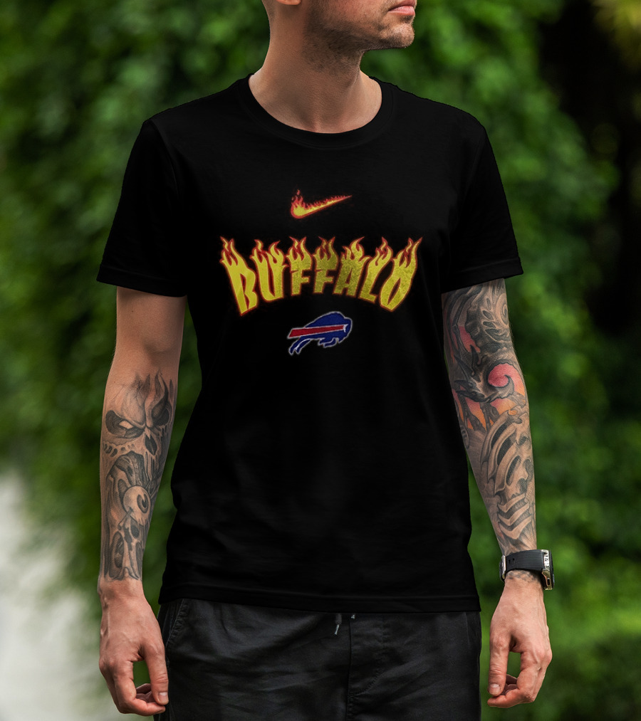 Buffalo Bills Firewave Nike Flaming T-Shirt