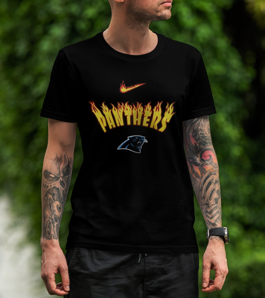Carolina Panthers Firewave Flames Nike T-Shirt
