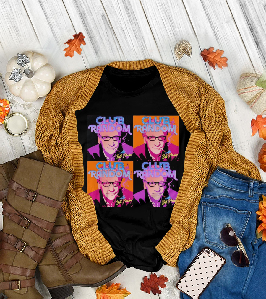 CLUB RANDOM with Bill Maher Pop Art Style Quad Image T-Shirt