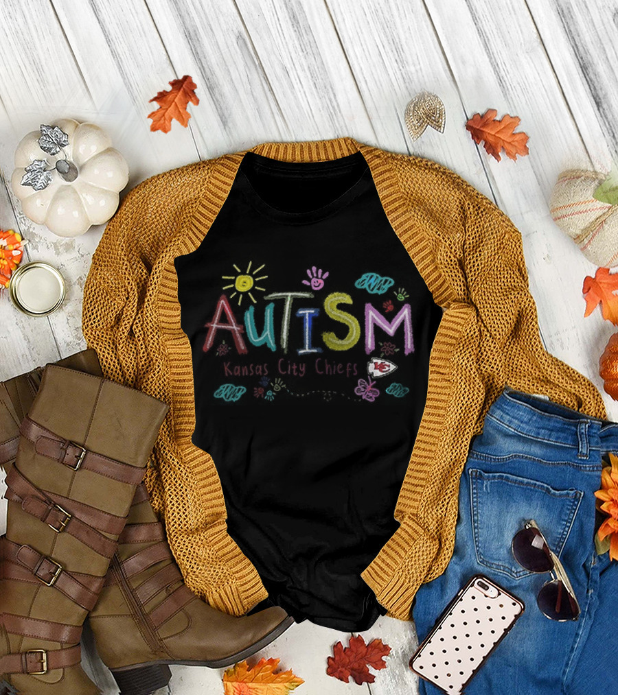 Kansas City Chiefs Autism Awareness Teach Love Hope T-Shirt