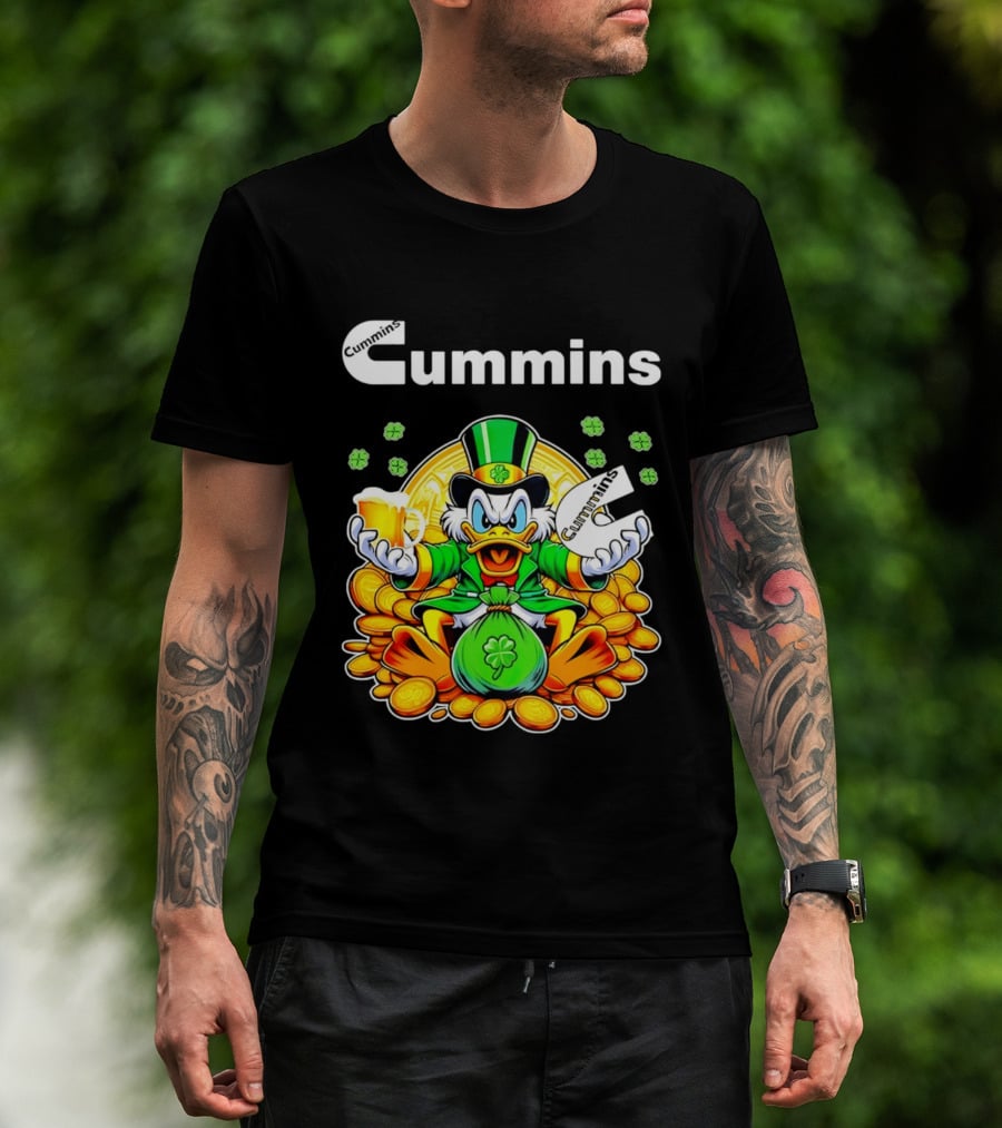 Cummins Scrooge McDuck St Patricks Day Coins And Beer Celebration T-Shirt