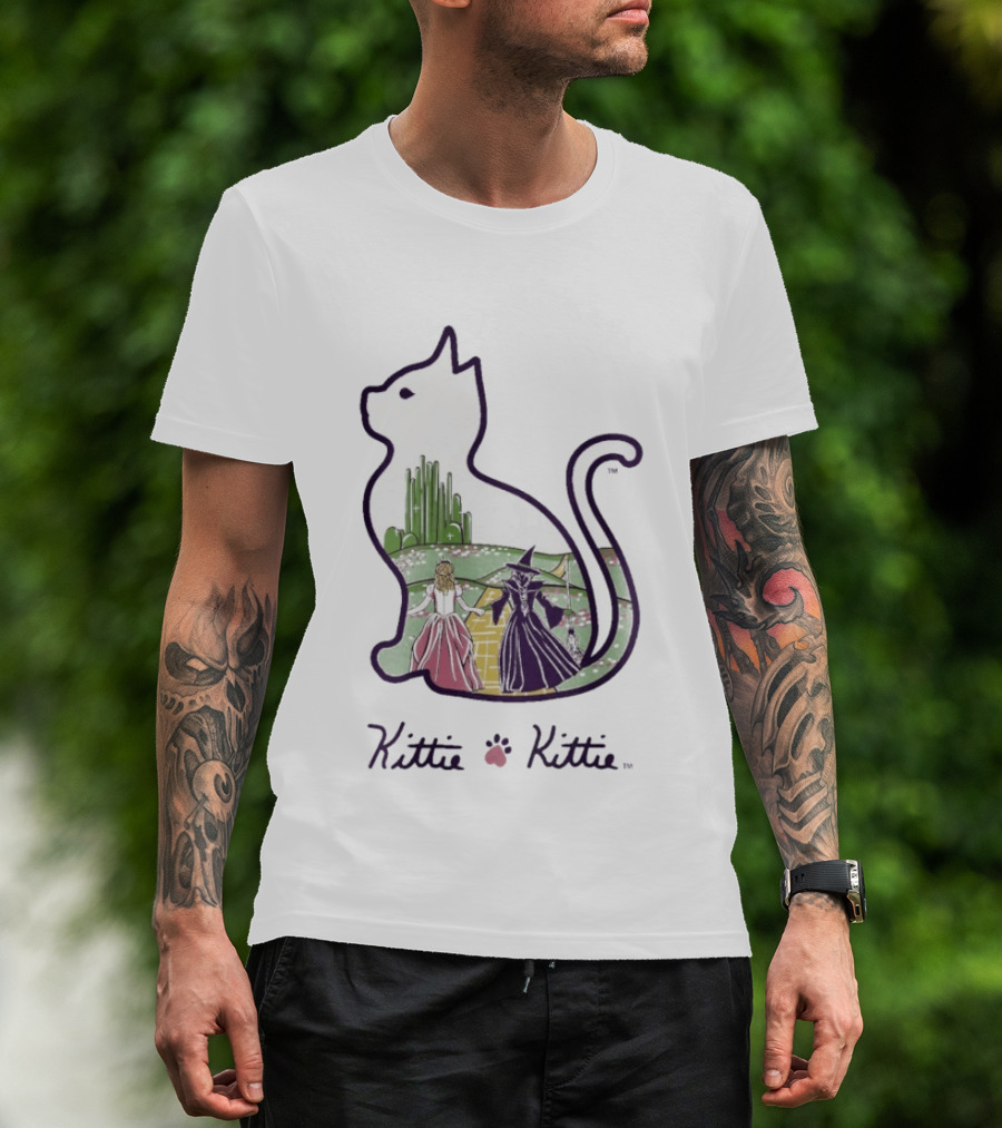 Kittie Kittie Wizard Of Oz Cat Silhouette Emerald City T-Shirt