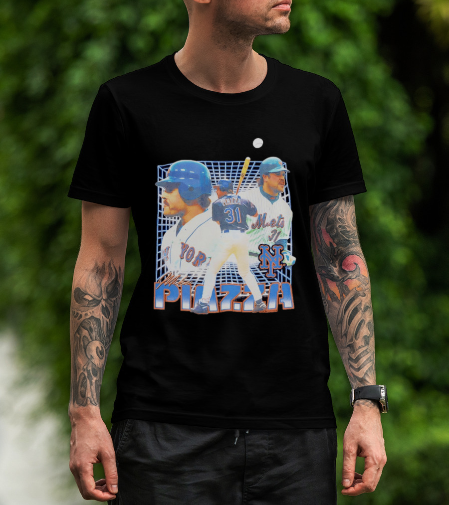 Mike Piazza New York Mets Black Legendary Piazza 31 Mets 31 T-Shirt