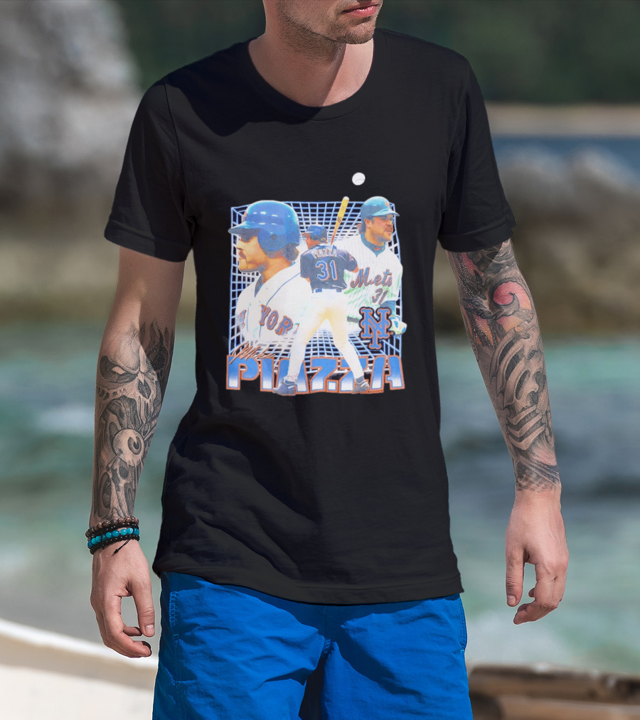 Mike Piazza New York Mets Black Legendary Piazza 31 Mets 31 T-Shirt