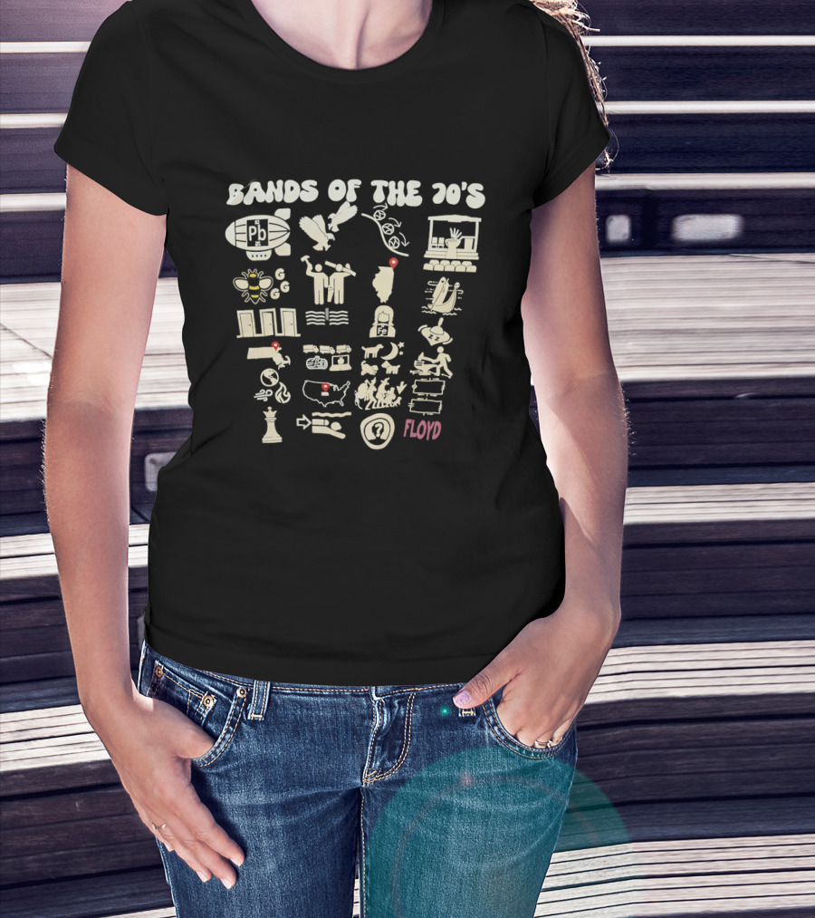 Bands Of The 70's Icons And Floyd T-Shirt