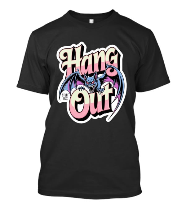 Stuff Box Hang Out Bat Creepy Cartoon T-Shirt
