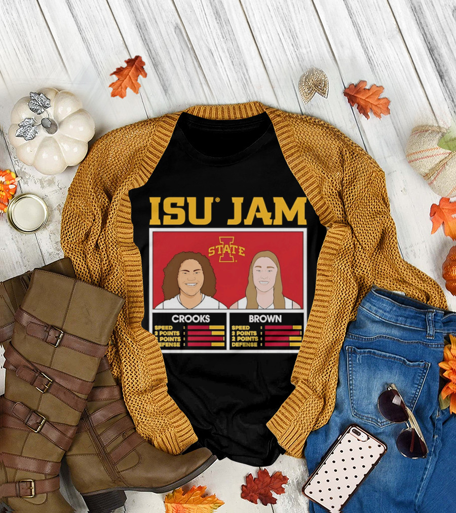 ISU Jam Iowa State Crooks Brown Basketball Stats T-Shirt