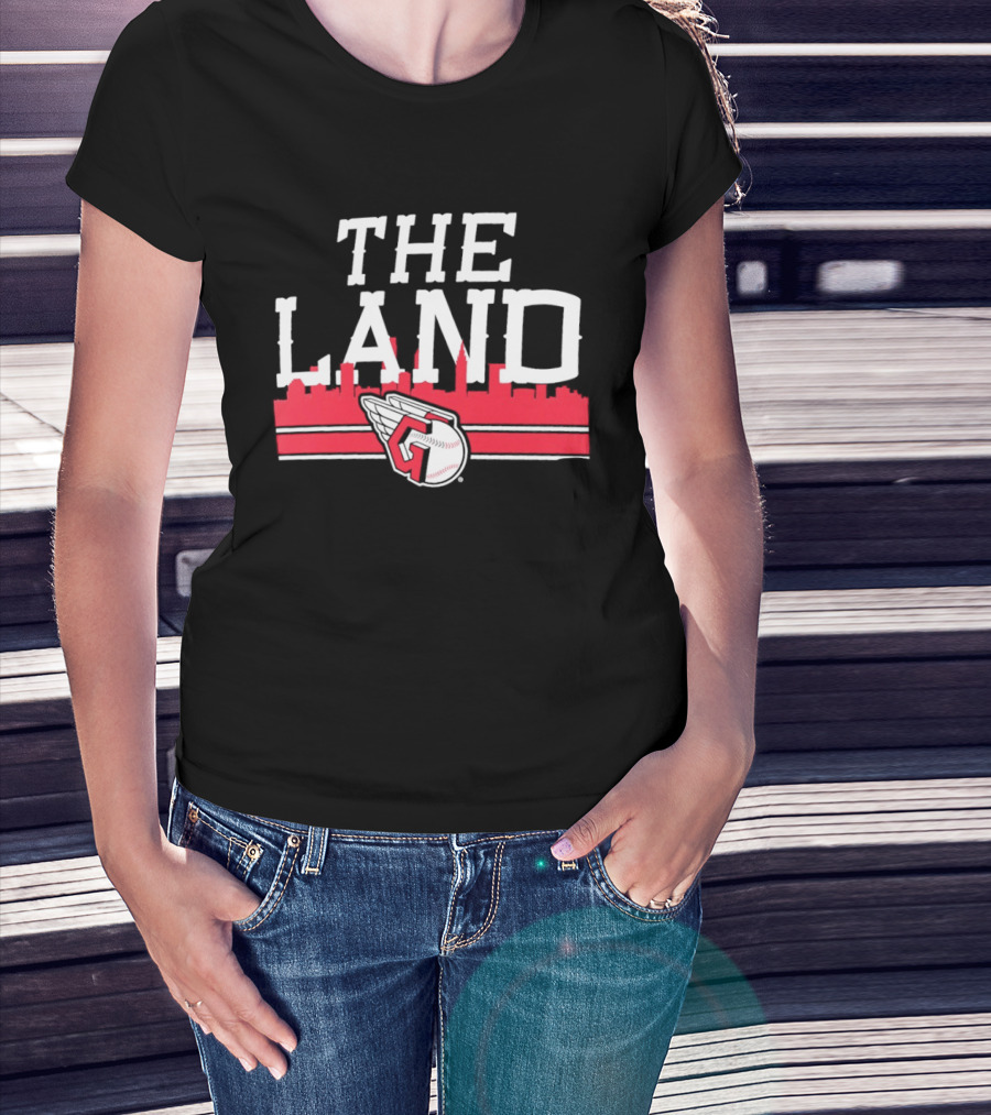 The Land Cleveland Guardians Baseball Skyline T-Shirt