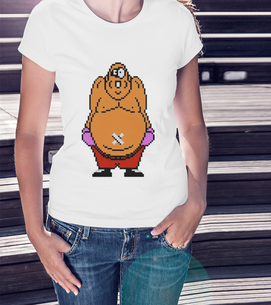 King Hippo Pixel Art From Mike Tyson's Punch Out!! NES Game T-Shirt
