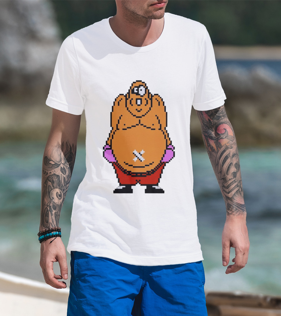 King Hippo Pixel Art From Mike Tyson's Punch Out!! NES Game T-Shirt