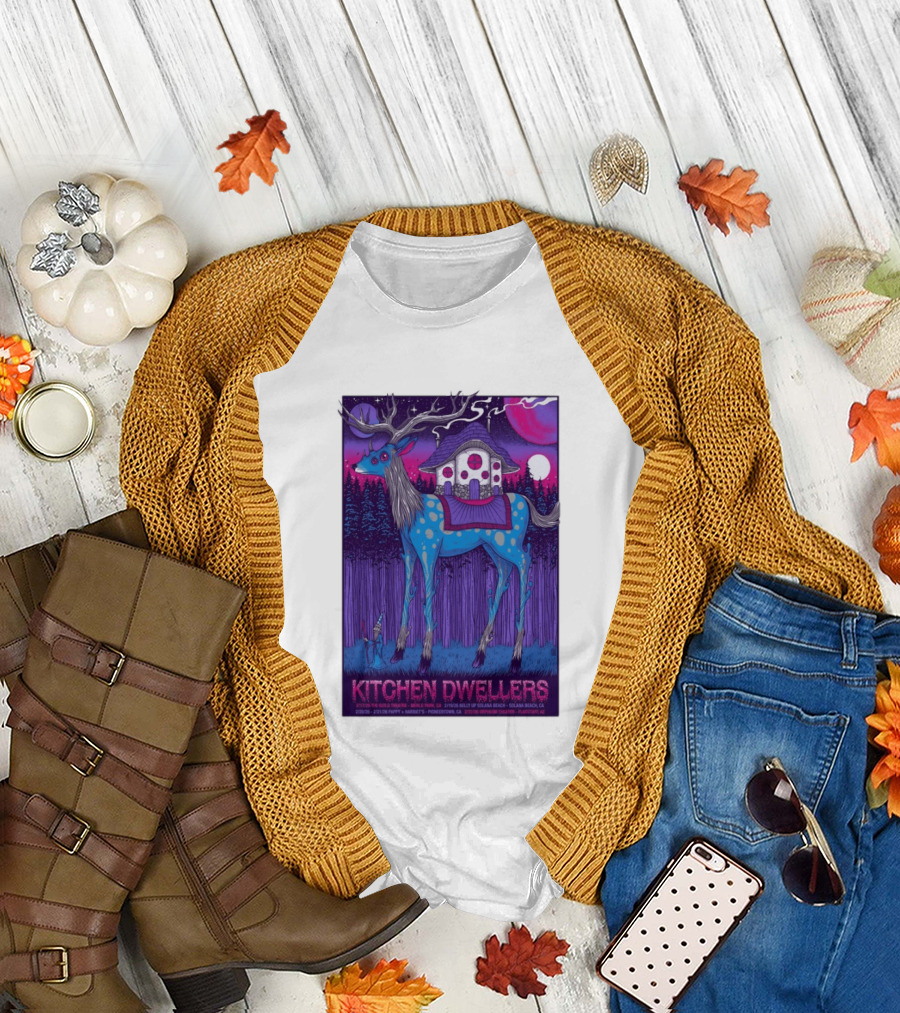 Kitchen Dwellers California Tour February 2026 Mystic Deer T-Shirt