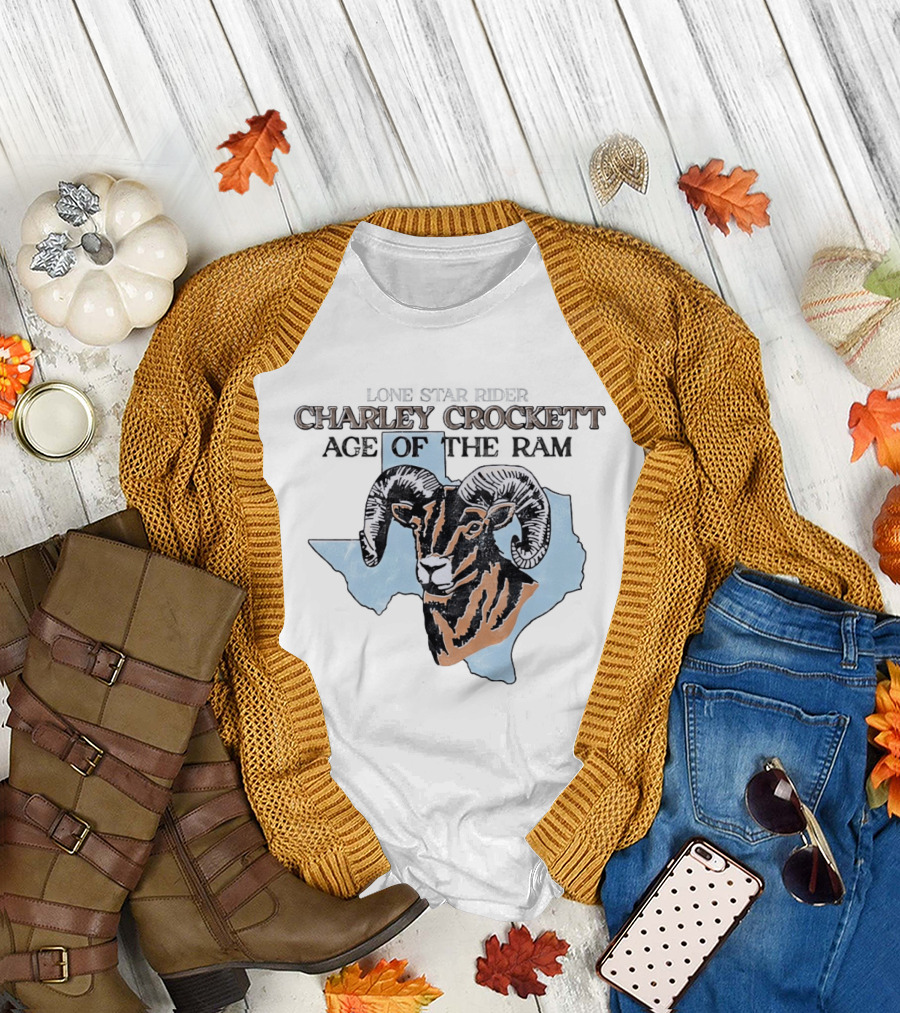 Charley Crockett Age Of The Ram Texas Map Sheep T-Shirt