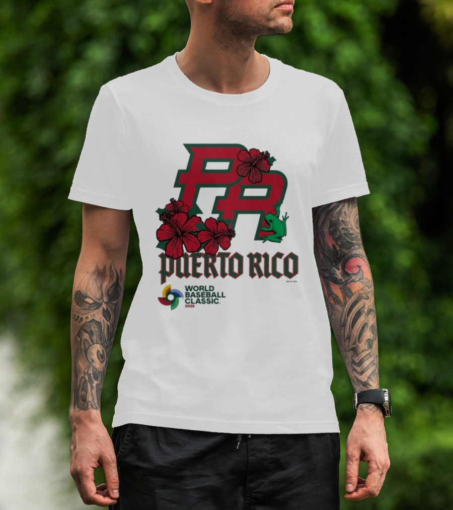 Puerto Rico 2026 World Baseball Classic Hibiscus Coqui T-Shirt