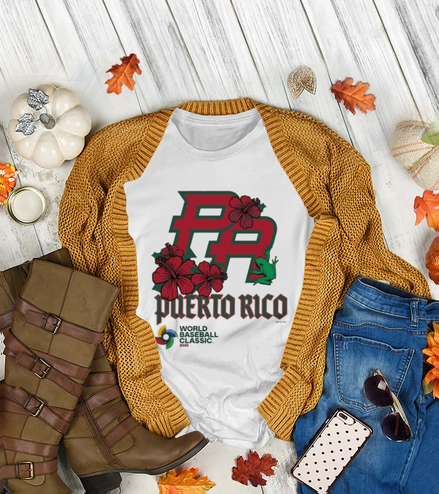 Puerto Rico 2026 World Baseball Classic Hibiscus Coqui T-Shirt