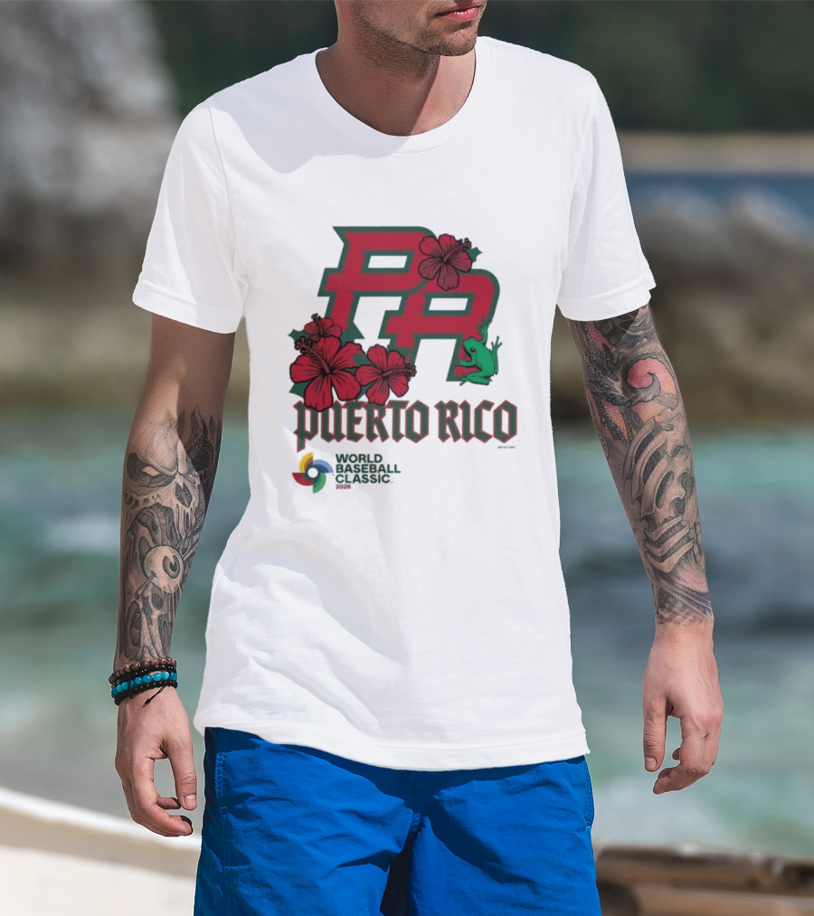 Puerto Rico 2026 World Baseball Classic Hibiscus Coqui T-Shirt