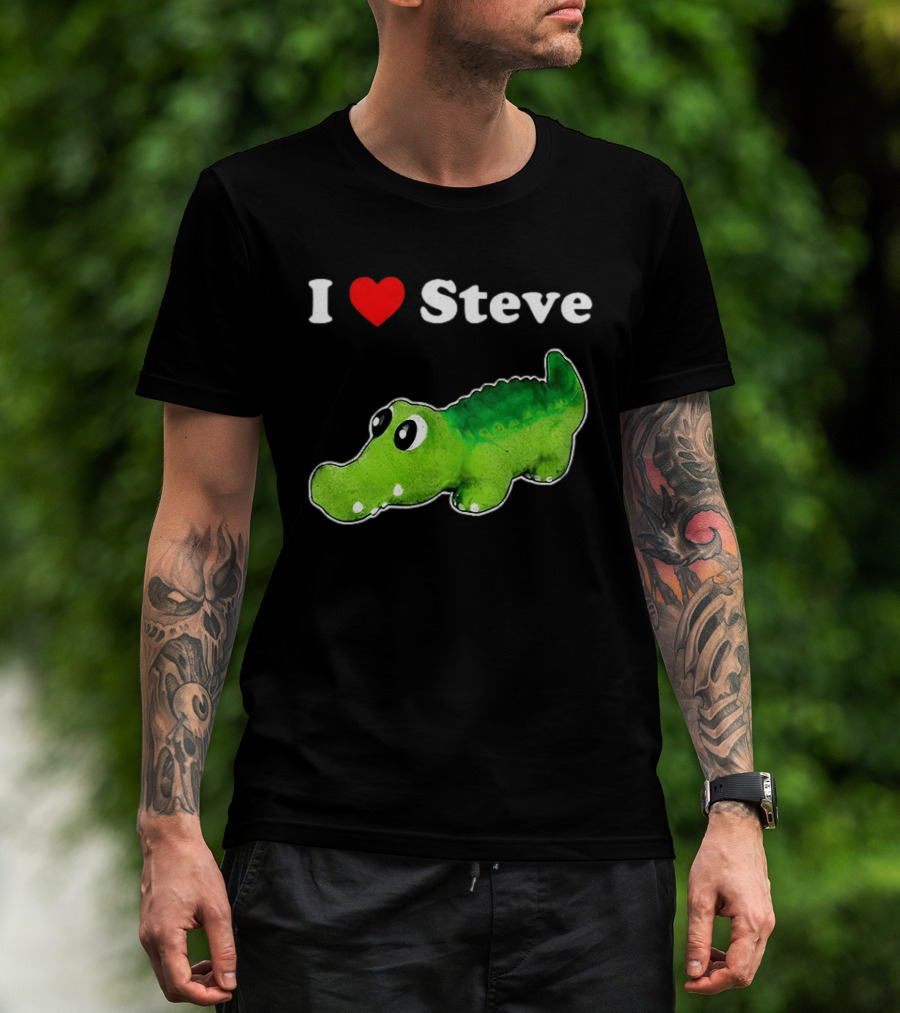 I Love Steve Cute Green Cartoon Gator T-Shirt