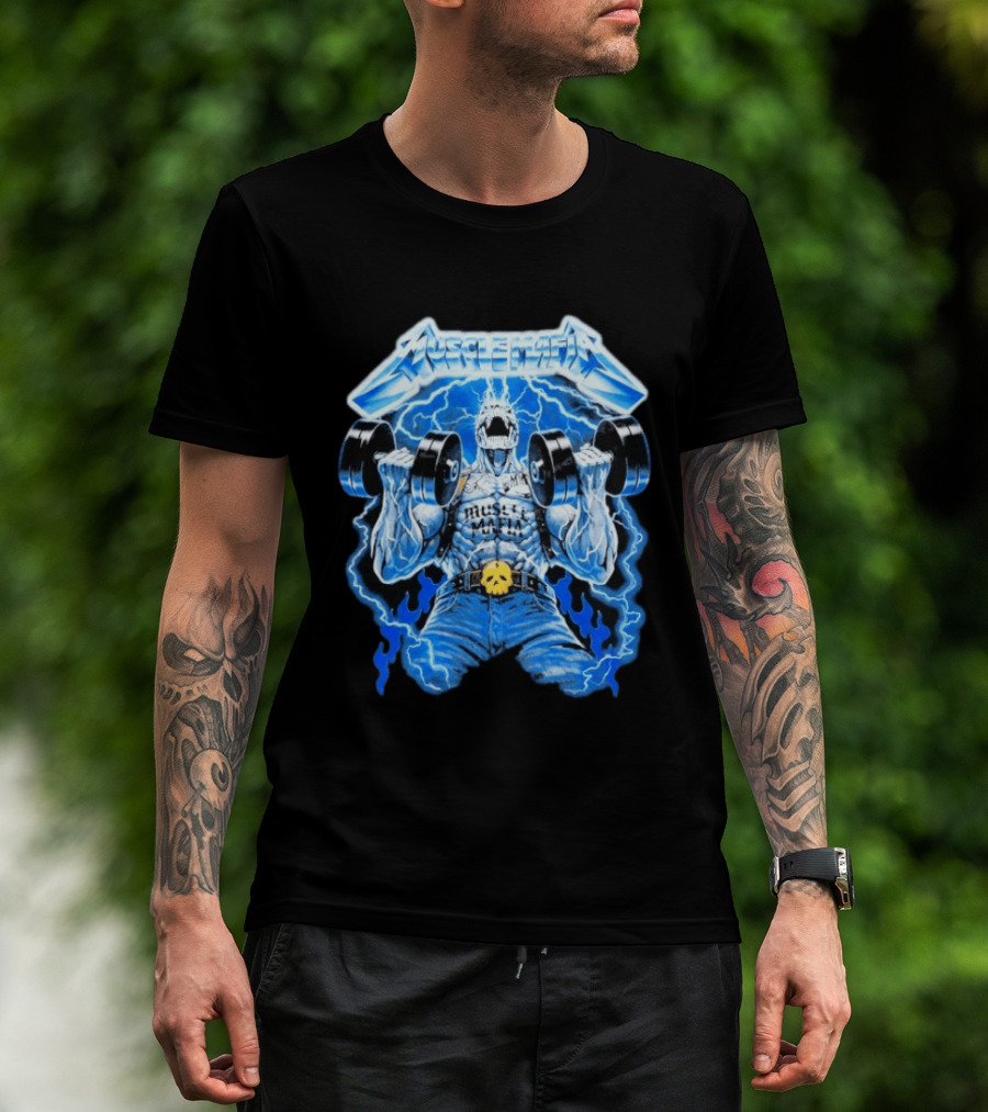 Muscle Mafia Hell's Dumbbells Lightning Blue Intensity Warren Lotas T-Shirt