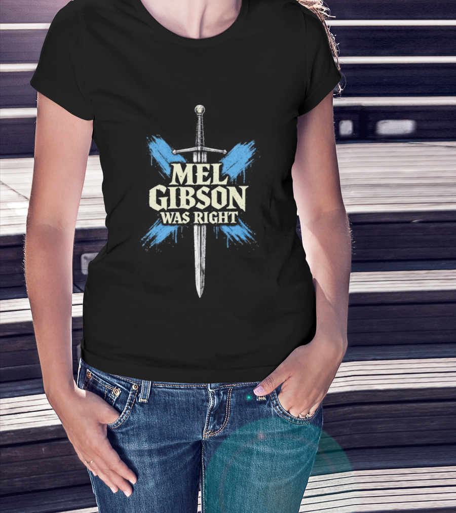 Mel Gibson Was Right Sword Blue Wings T-Shirt