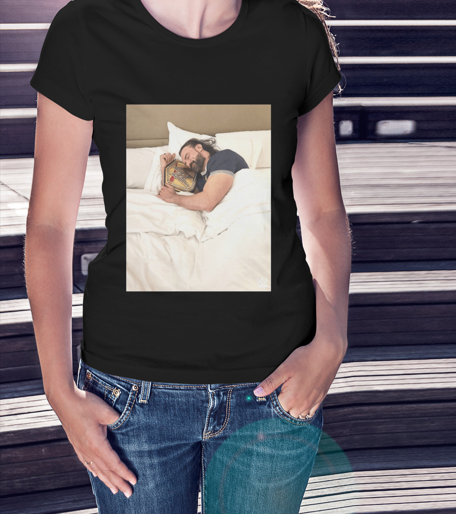 Drew McIntyre WWE Champion Sleeping Image T-Shirt