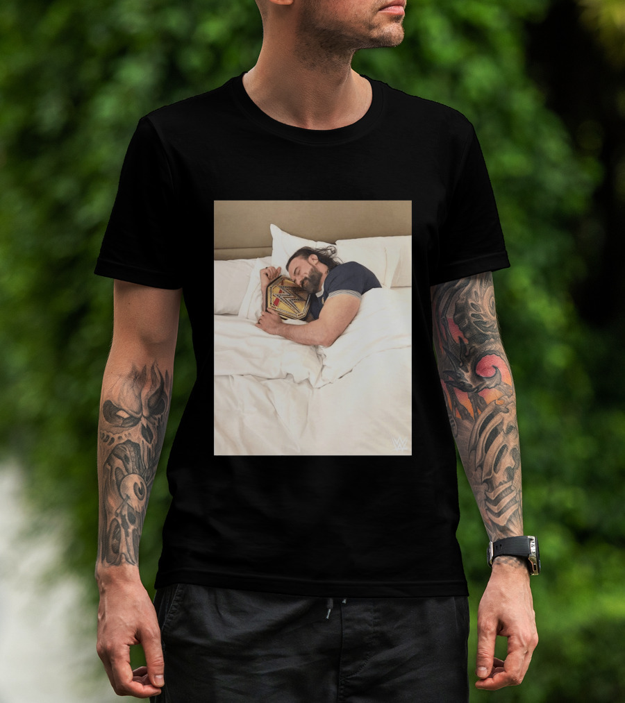 Drew McIntyre WWE Champion Sleeping Image T-Shirt