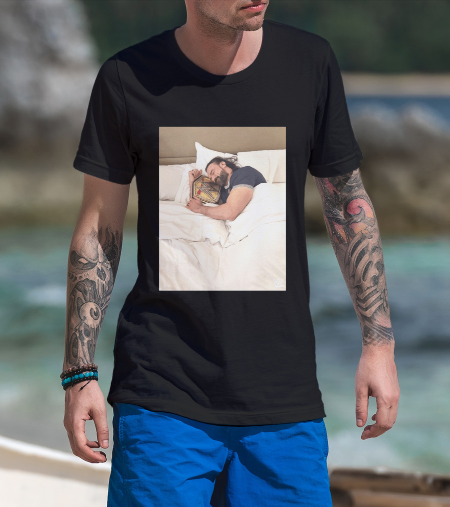 Drew McIntyre WWE Champion Sleeping Image T-Shirt