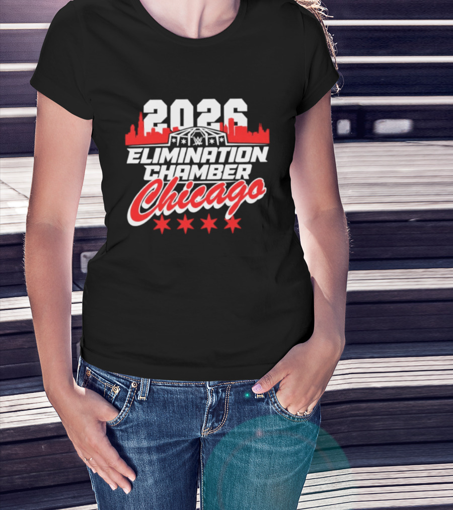 2026 Elimination Chamber Chicago Event Skyline Four Stars T-Shirt
