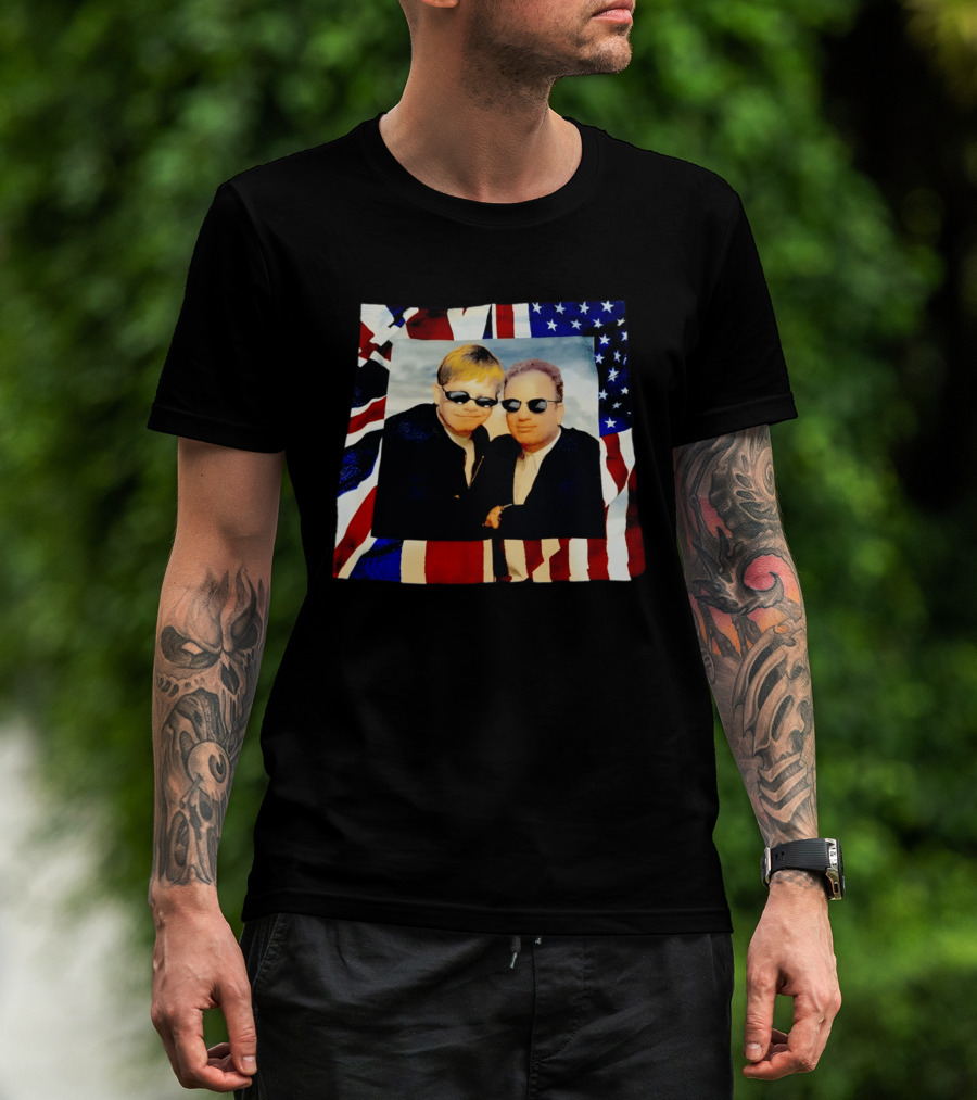Elton John Billy Joel 1994 Tour American Flag T-Shirt