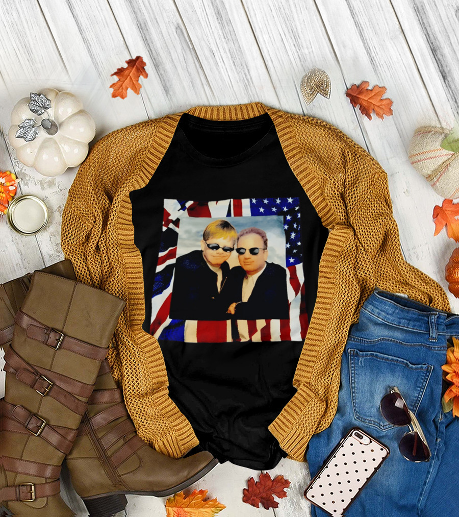 Elton John Billy Joel 1994 Tour American Flag T-Shirt