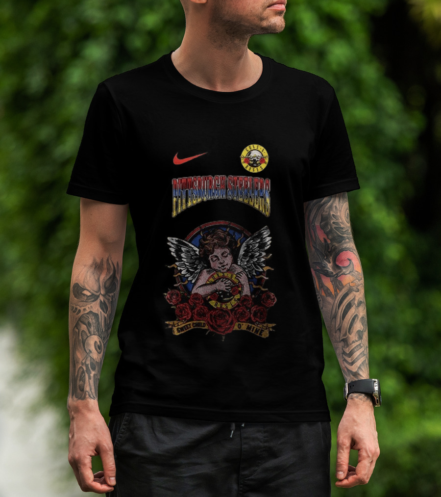 Pittsburgh Steelers Guns N Roses Sweet Child O Mine Nike Collaboration T-Shirt