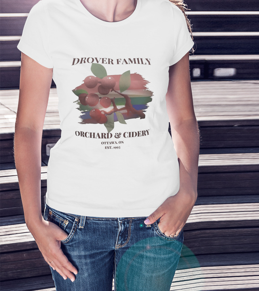 Drover Family Orchard And Cidery Est 1993 Apples Seasonal Harvest T-Shirt