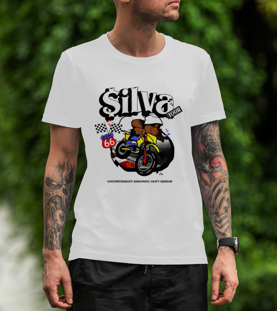 Silva Tour Motorbike Route Customtshirguy Handmade Craft Fashion T-Shirt