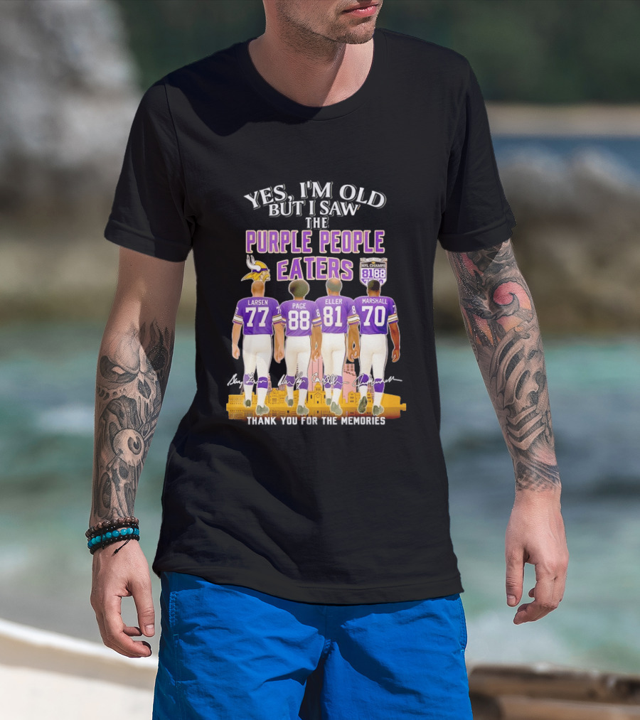 Minnesota Vikings Purple People Eaters NFL Champs City Skyline Marshall Eller Page Larsen T-Shirt