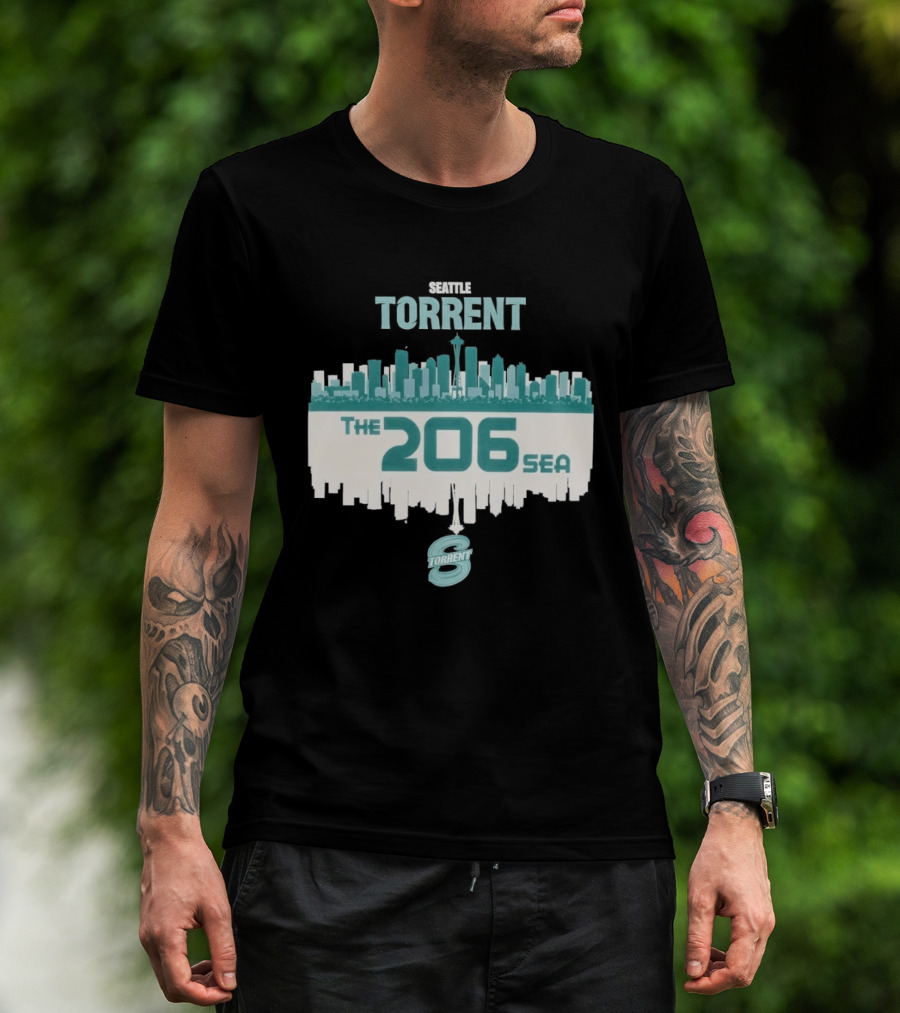 The 206 Sea Seattle Torrent Hockey City Skyline T-Shirt