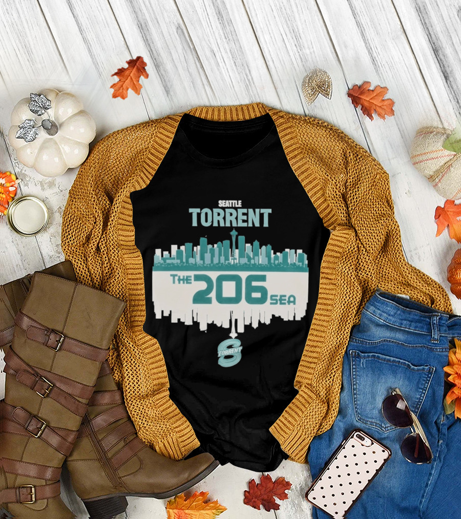 The 206 Sea Seattle Torrent Hockey City Skyline T-Shirt