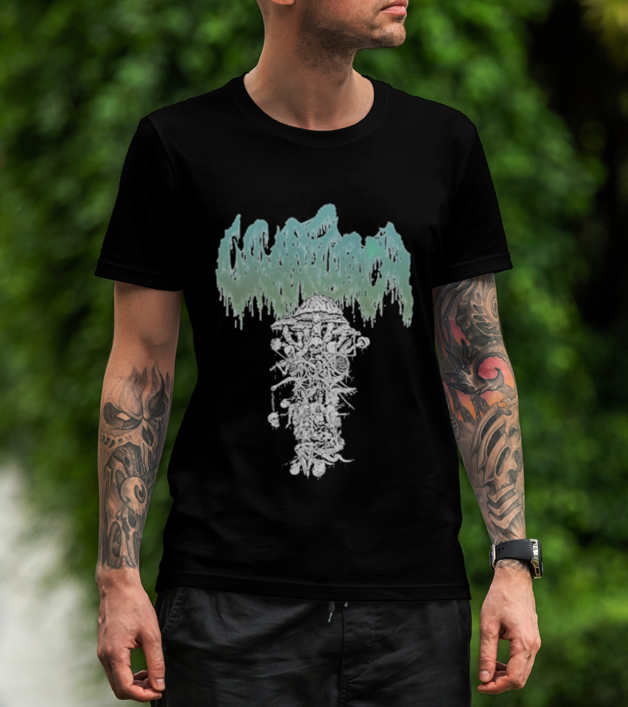 Wharflurch Shroomdeathflurch Forest Monster Green Drip T-Shirt
