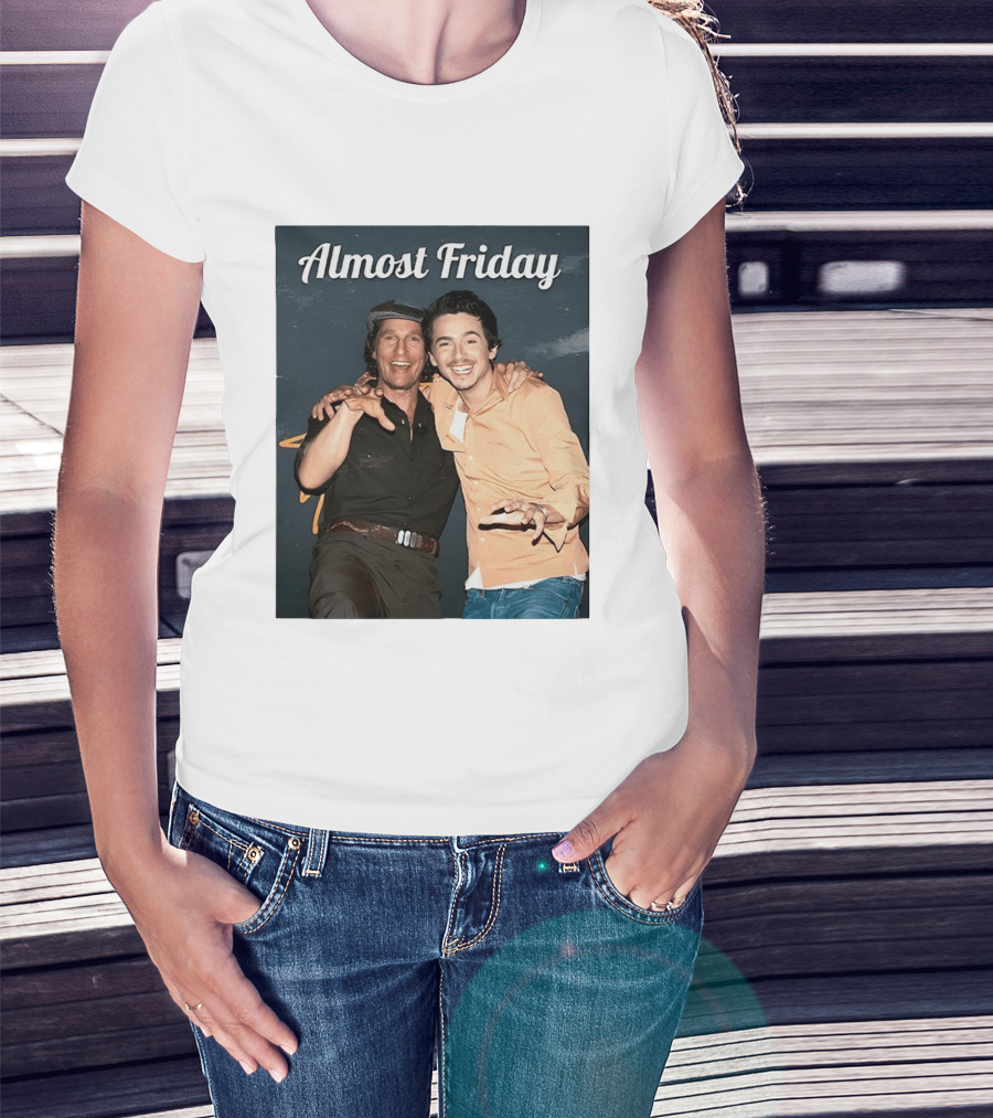 Almost Friday Chalamet McConaughey Smiling Duo T-Shirt