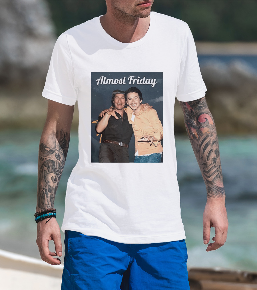 Almost Friday Chalamet McConaughey Smiling Duo T-Shirt