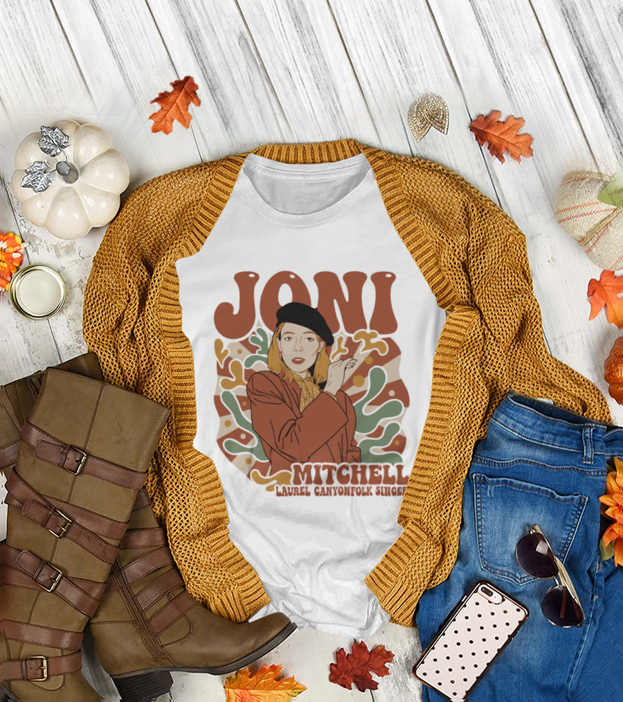 Joni Mitchell Laurel Canyon Folk Singer Iconic 70s T-Shirt