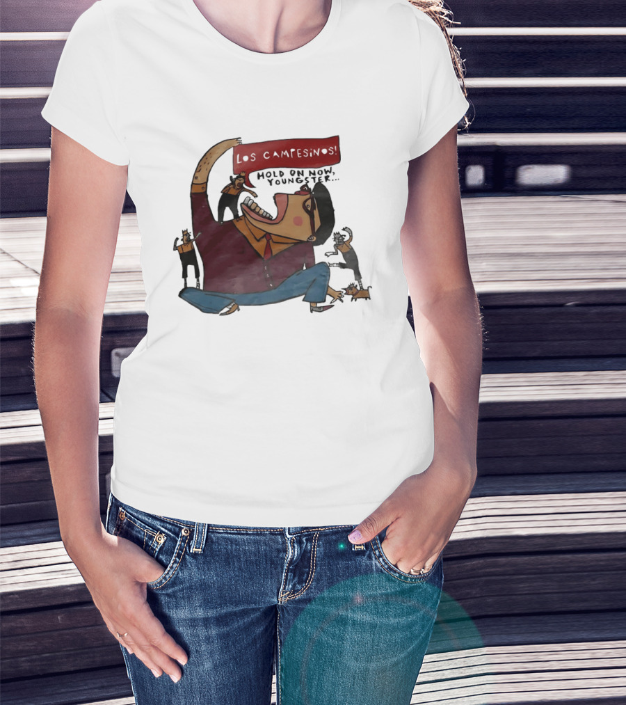 Los Campesinos Hold On Now Youngster Illustrated Characters In Motion T-Shirt