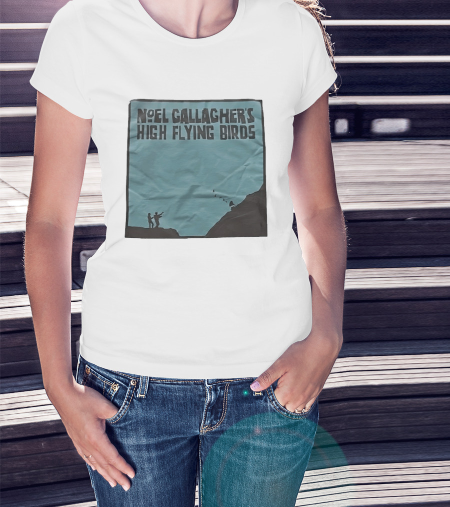 Noel Gallagher's High Flying Birds Album Cover Silhouette Cliff Scene T-Shirt