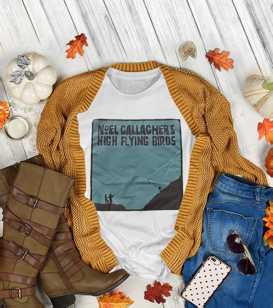 Noel Gallagher's High Flying Birds Album Cover Silhouette Cliff Scene T-Shirt