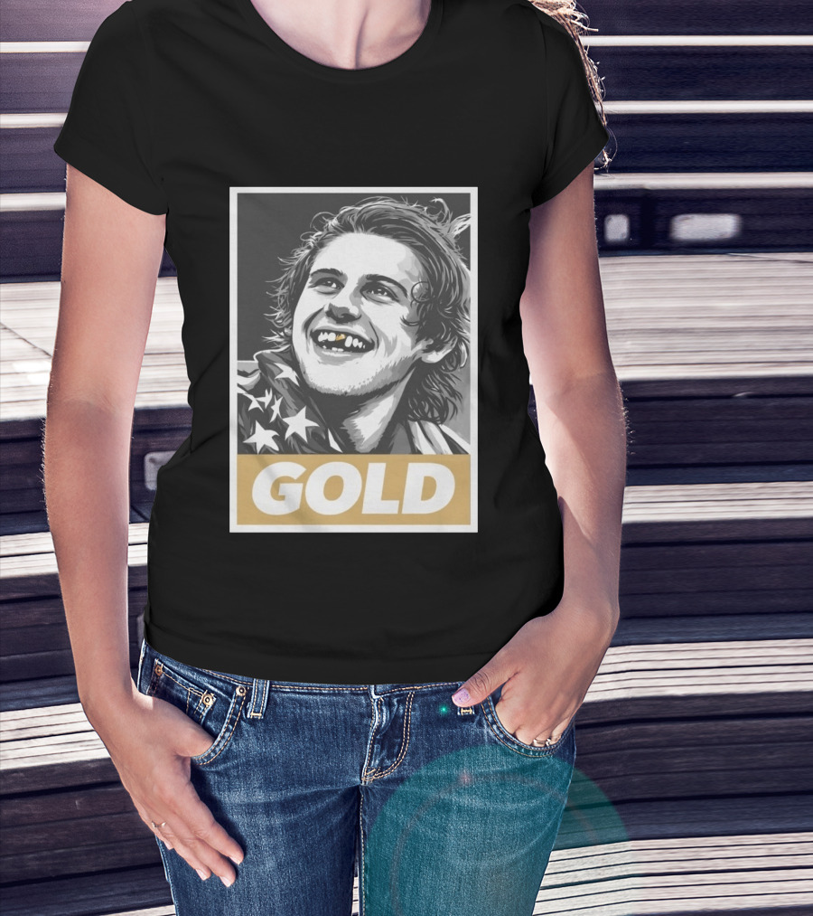 Jack Hughes Gold Medal Champion Olympic Legend Golden Smile T-Shirt